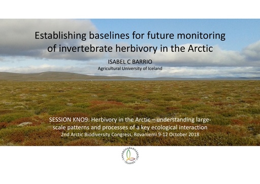 Establishing baselines for future monitoring of invertebrate herbivory in the Arctic: Isabel C Barrio