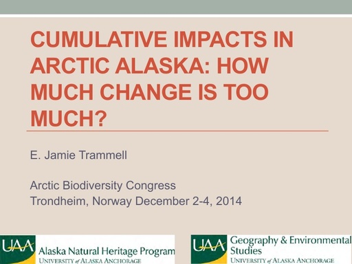 Trammell Cumulative Impacts in Arctic Alaska email