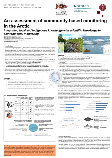 An assessment of community based monitoring in the Arctic