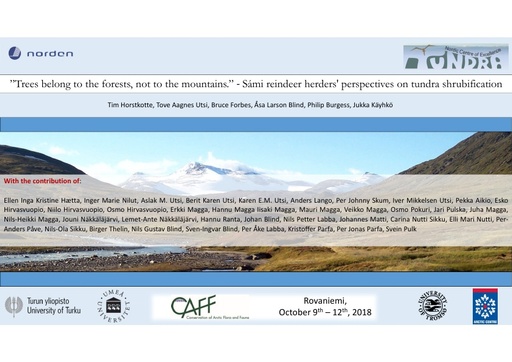 The role human-animal agency in ecosystem based management across the tundra zone of Northern Fennsocandia: Tim Horstkotte