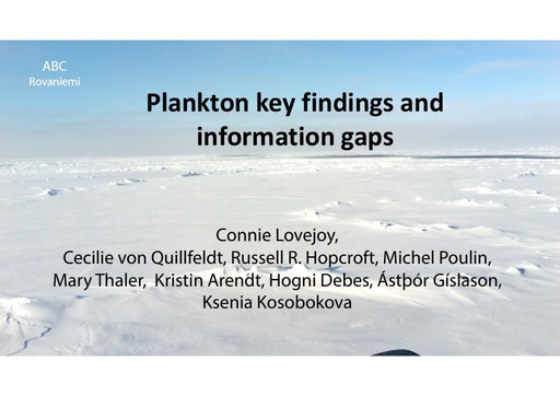 Plankton key findings and information gaps: Connie Lovejoy