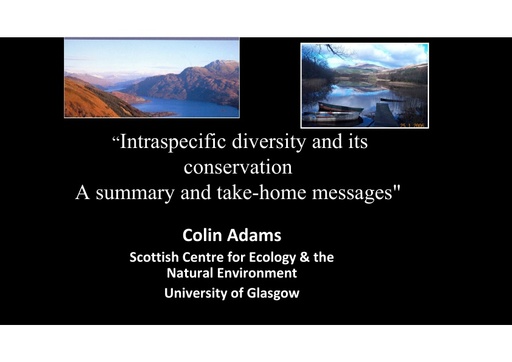 The significance of intraspecific diversity and its conservation: Colin Adams