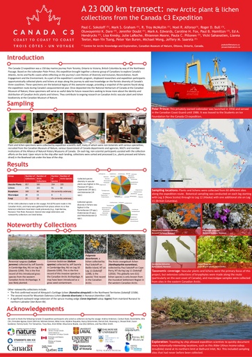 A 23 000 km transect: new Arctic plant and lichen collections from the Canada C3 Expedition