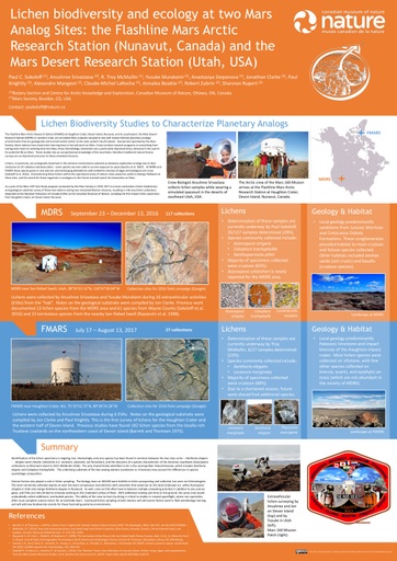 Lichen biodiversity and ecology at two Mars Analog Sites: the Flashline Mars Arctic Research Station (Nunavut, Canada) and the Mars Desert Research Station (Utah, USA)
