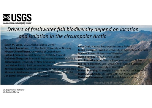 Drivers of freshwater fish biodiversity depend on location and isolation in the circumpolar Arctic: Sarah Laske