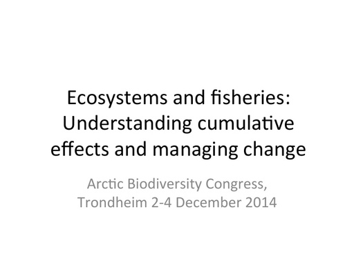 BOGSTAD ecossystems fisheries intro