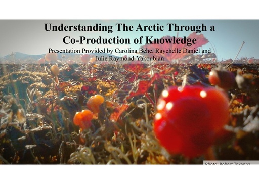 Understanding the Arctic through a co-production of knowledge: Carolina Behe
